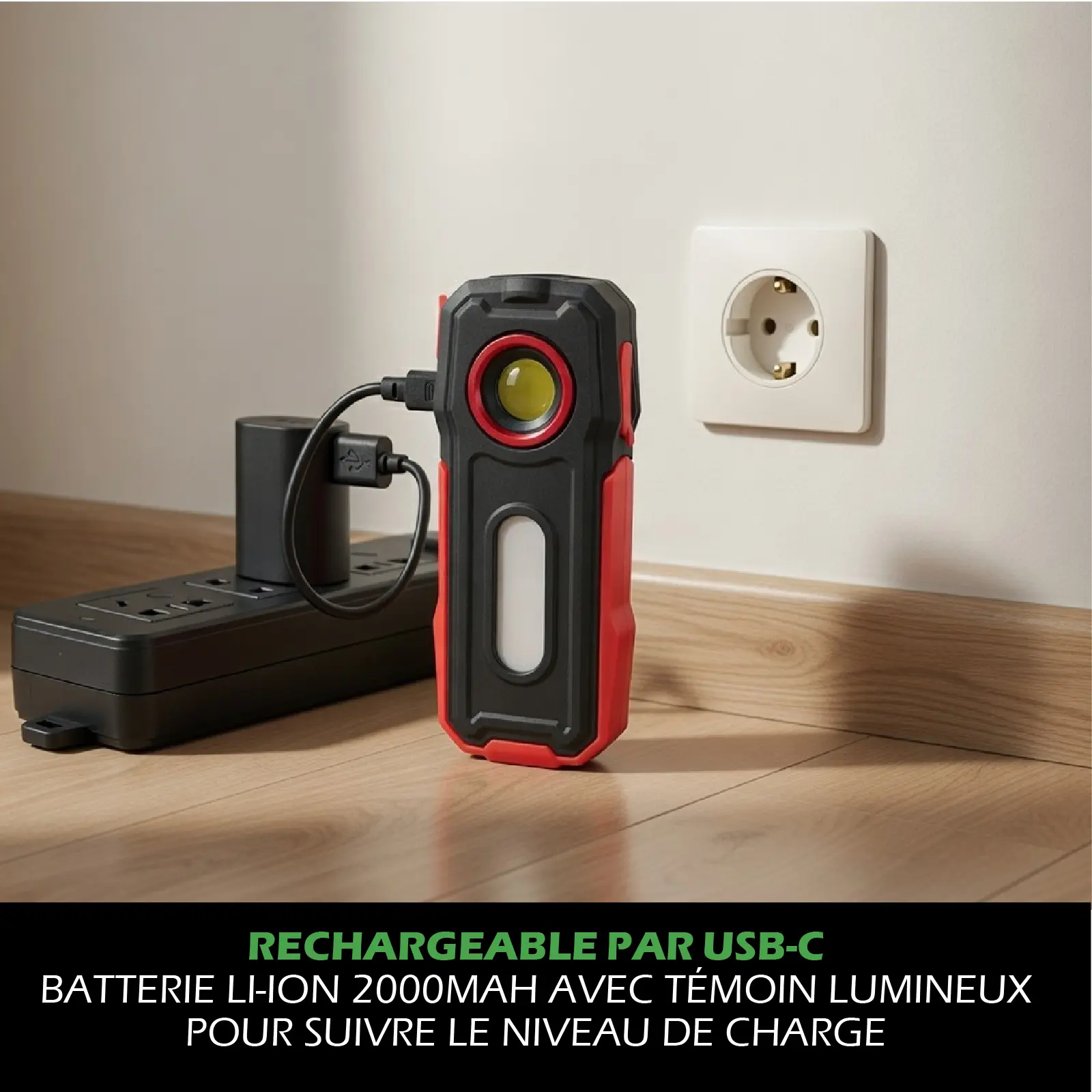 Lampe Torche LED Multifonctions Rechargeable USB - Batterie Externe Smartphone - 300lm & 140lm - Aimant pour fixation – Image 7
