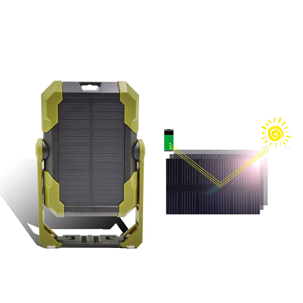 Projecteur LED Multifonctions - Rechargeable Solaire & USB  <br> Power Bank - Etanche - Aimant et Crochet pour Fixation – Image 3