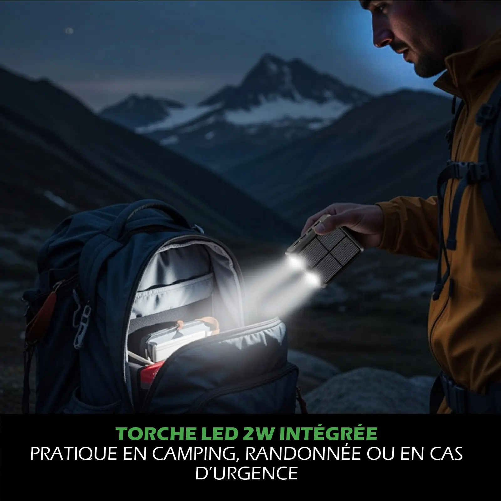 Batterie Externe Compacte Rechargeable Solaire & USB - Triple sortie USB - 10000mAh – Image 3