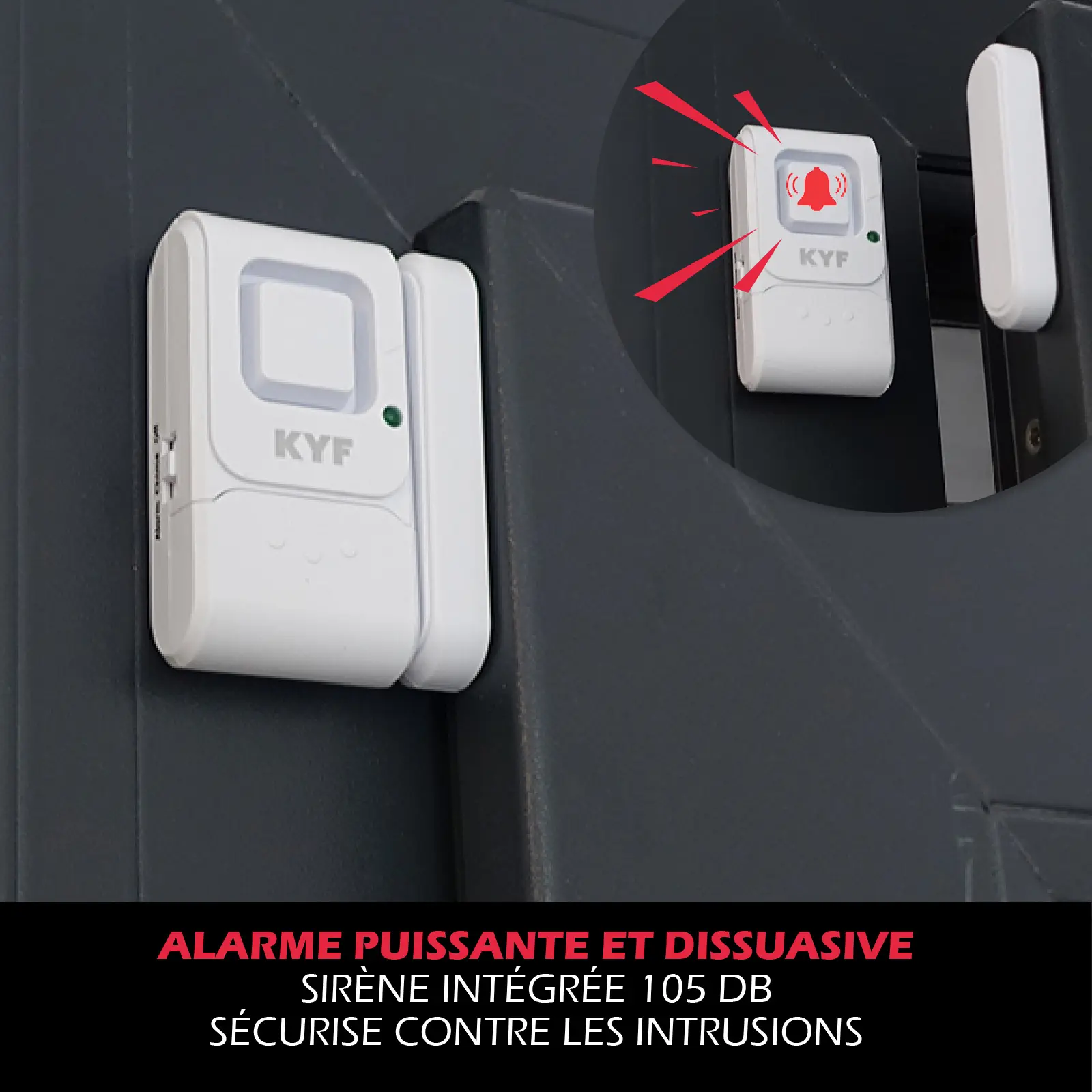 Lot de 2 x Mini alarme fenêtre/porte (Avec fonction carillon) – Image 2