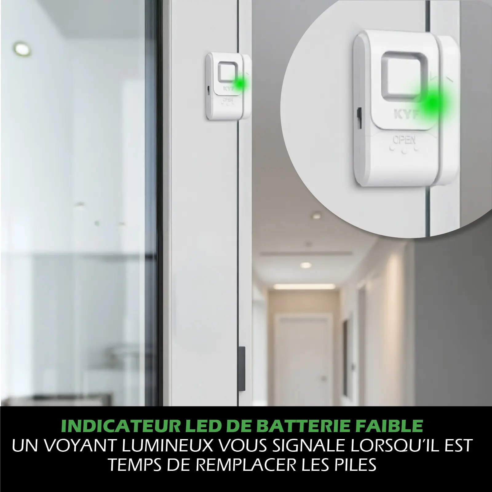 Lot de 2 x Mini alarme fenêtre/porte (Avec fonction carillon) – Image 3