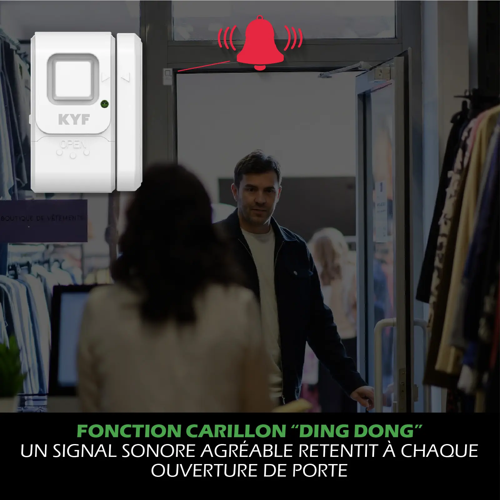 Lot de 2 x Mini alarme fenêtre/porte (Avec fonction carillon) – Image 4