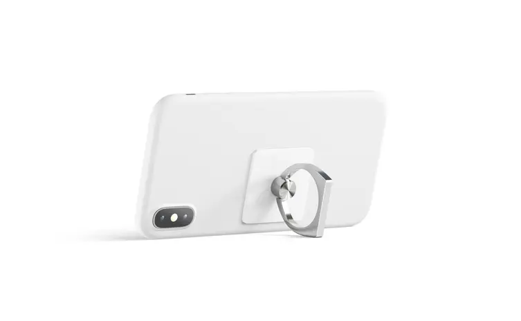 support pour smartphone pratique s'accroche au doigt comme une boucle ou une bague pour tenir son téléphone et éviter qu'il ne tombe