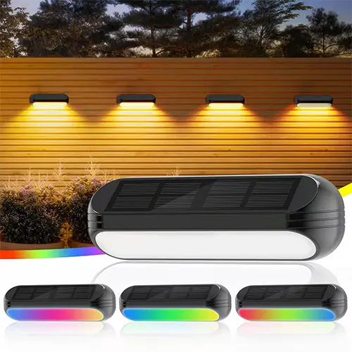 Applique solaire murale LED blanc chaud ou multi-couleur.