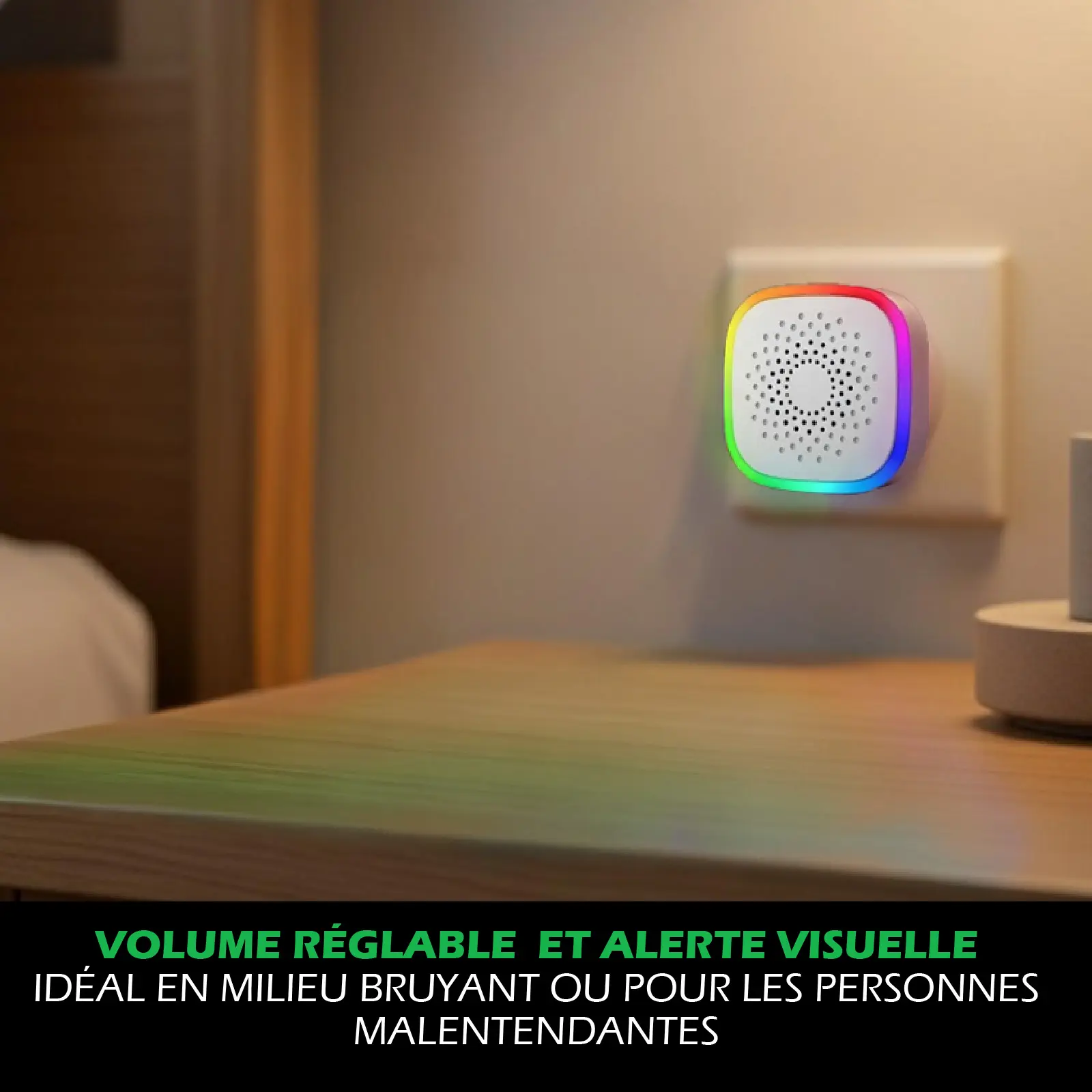Carillon USB avec Flash LED Multi couleur + bouton de sonnette sur piles – Image 6