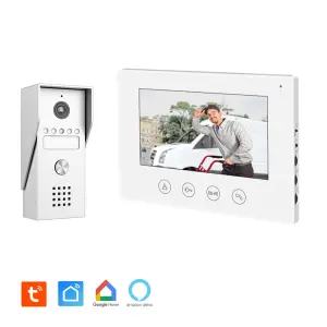 Portier Vidéo filaire connecté Wifi avec Ecran tactile 7'' - 2 fils - Contrôle vocal