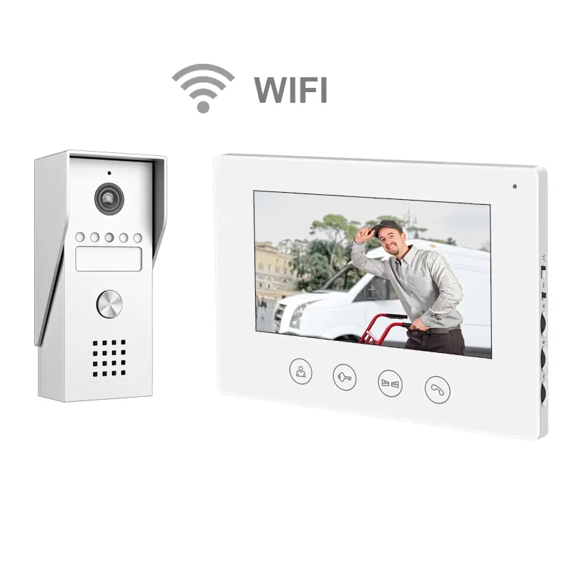 Portier Vidéo filaire connecté Wifi avec Ecran tactile 7'' - 2 fils - Contrôle vocal – Image 8