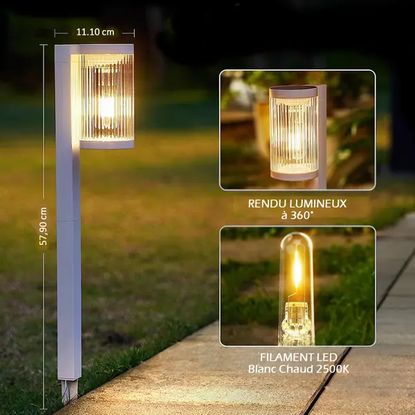 (Lot de 8) Eclairages LED 25 lm Solaire à planter Idéal éclairage d’allée et chemin – Image 6