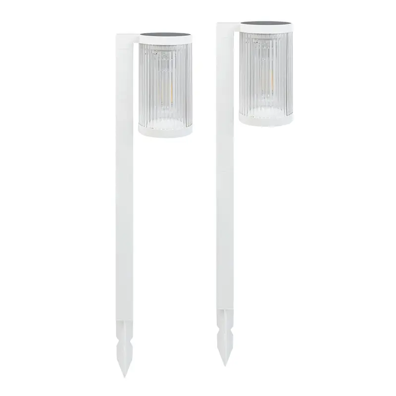 Lot de deux éclairages LED solaires à planter, éclairage d'allée et chemin.
