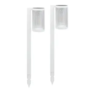(Lot de 2) Eclairages LED 25 lm Solaire à planter Idéal éclairage d’allée et chemin