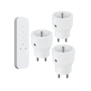 Lot de 3 prises intérieures 2300W télécommandées + Télécommande 3 cannaux