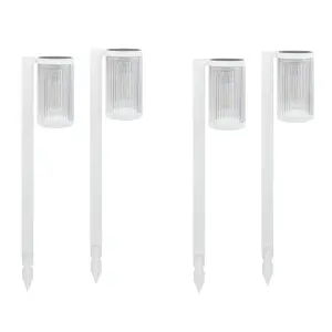 (Lot de 4) Eclairages LED 25 lm Solaire à planter Idéal éclairage d’allée et chemin