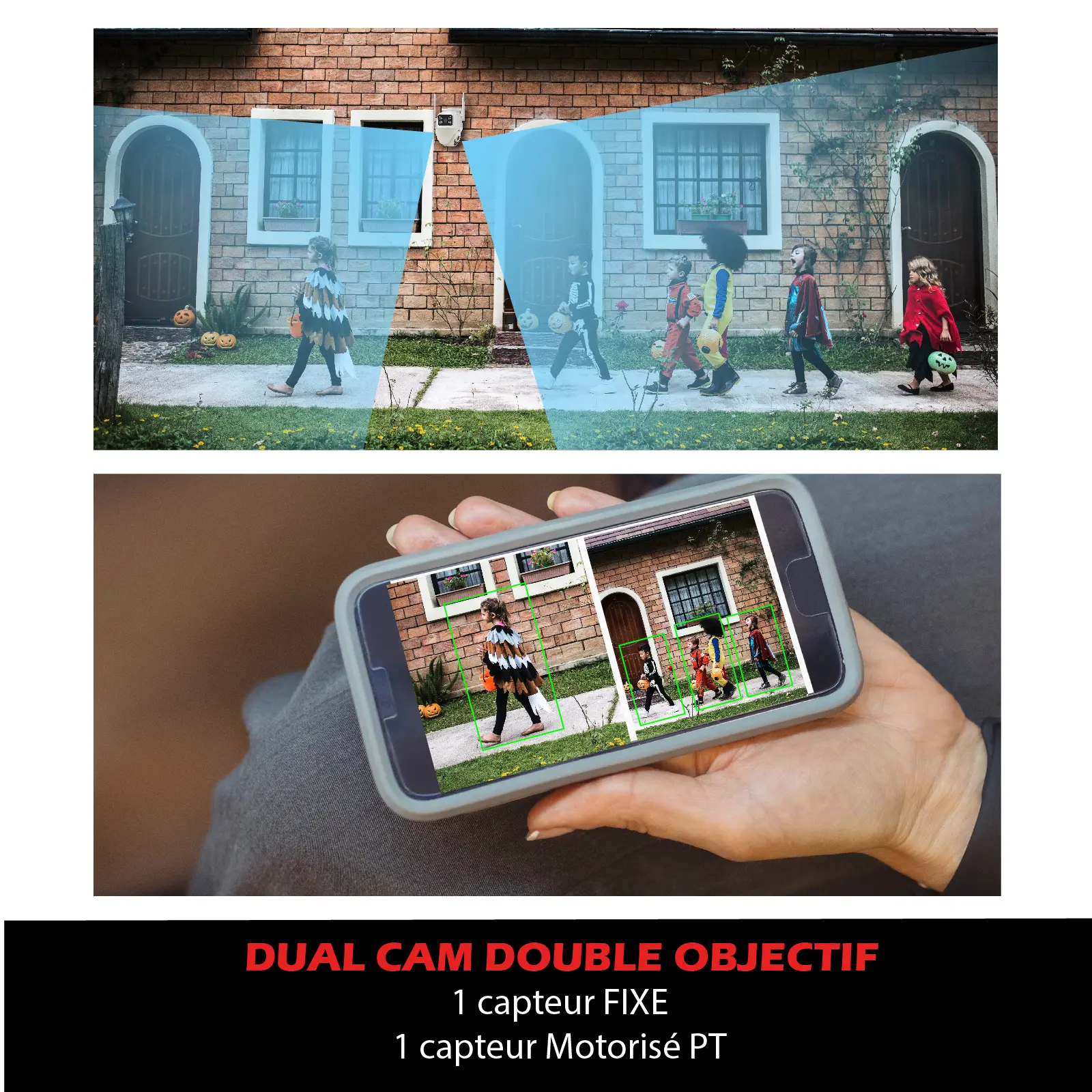 Double Caméra IP - Extérieure Rotative PT motorisée  3MP+3MP WIFI 2,4Ghz – Image 7