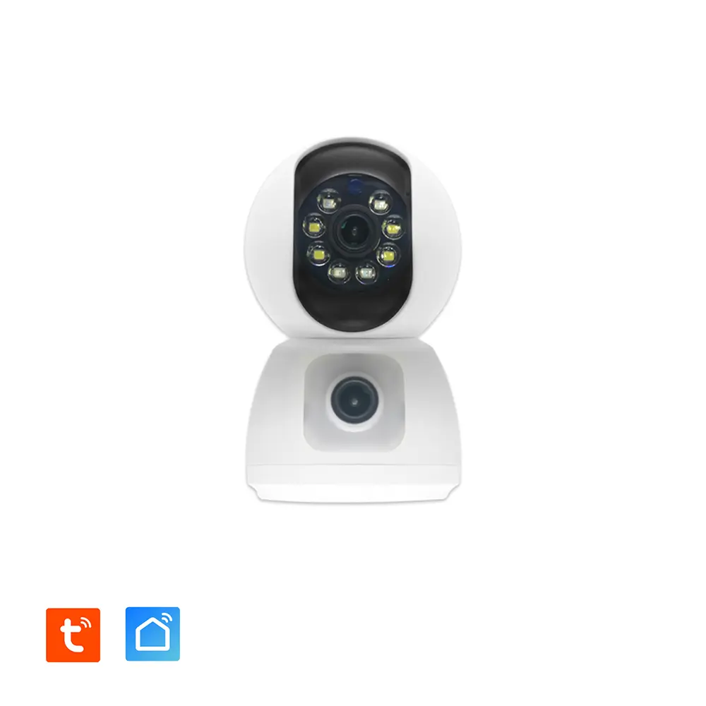 Double caméra IP pour intérieur, rotative et motorisée.
