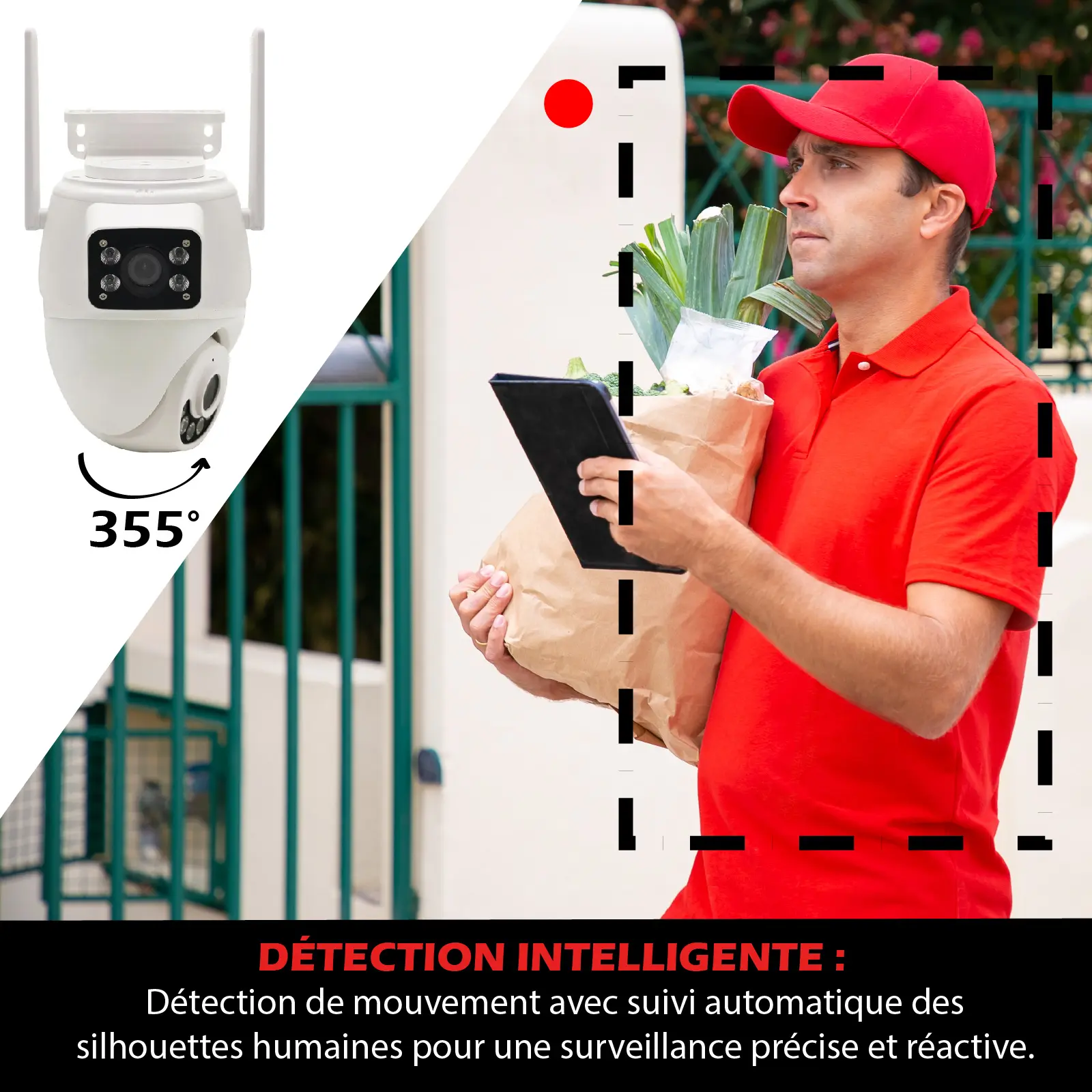Double Caméra IP - Extérieure Rotative PT motorisée  3MP+3MP WIFI 2,4Ghz – Image 8