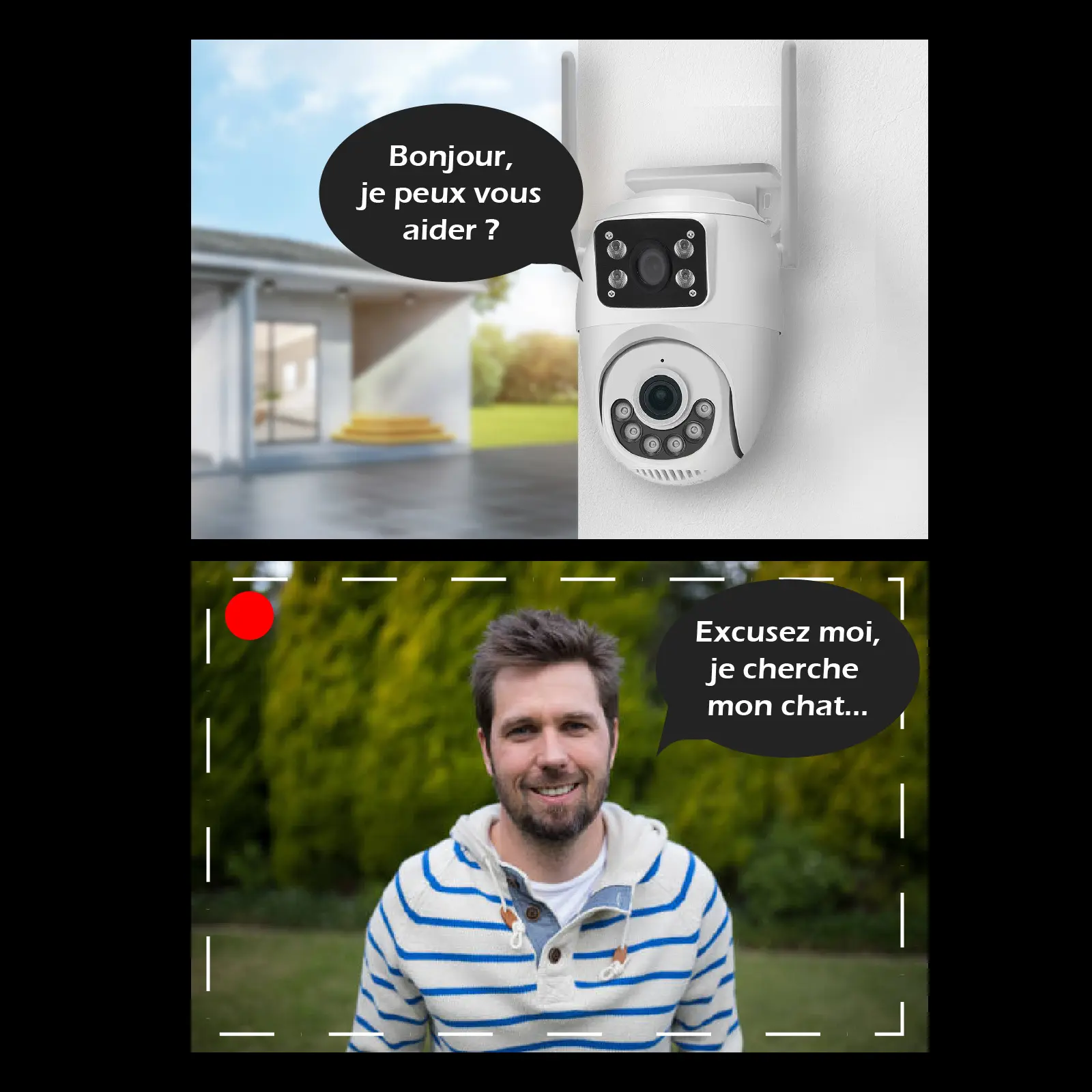 Double Caméra IP - Extérieure Rotative PT motorisée  3MP+3MP WIFI 2,4Ghz – Image 9