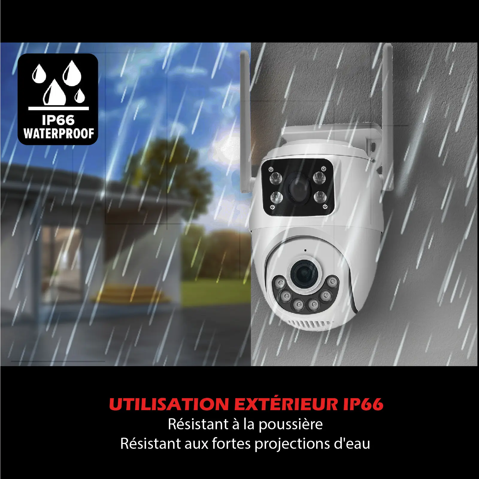 Double Caméra IP - Extérieure Rotative PT motorisée  3MP+3MP WIFI 2,4Ghz – Image 10