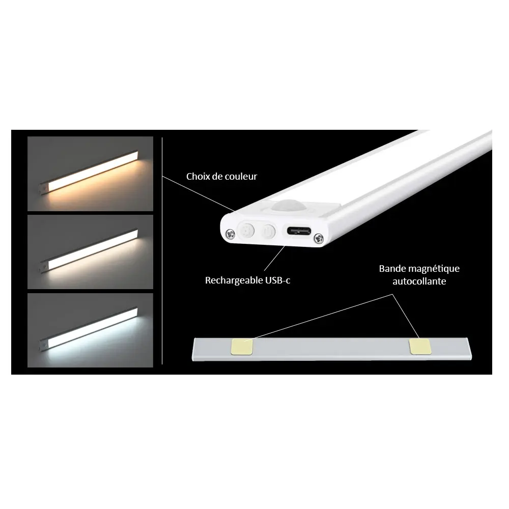Barre LED Ultra slim à détection de mouvement 190 lumen 60 cm – Image 2