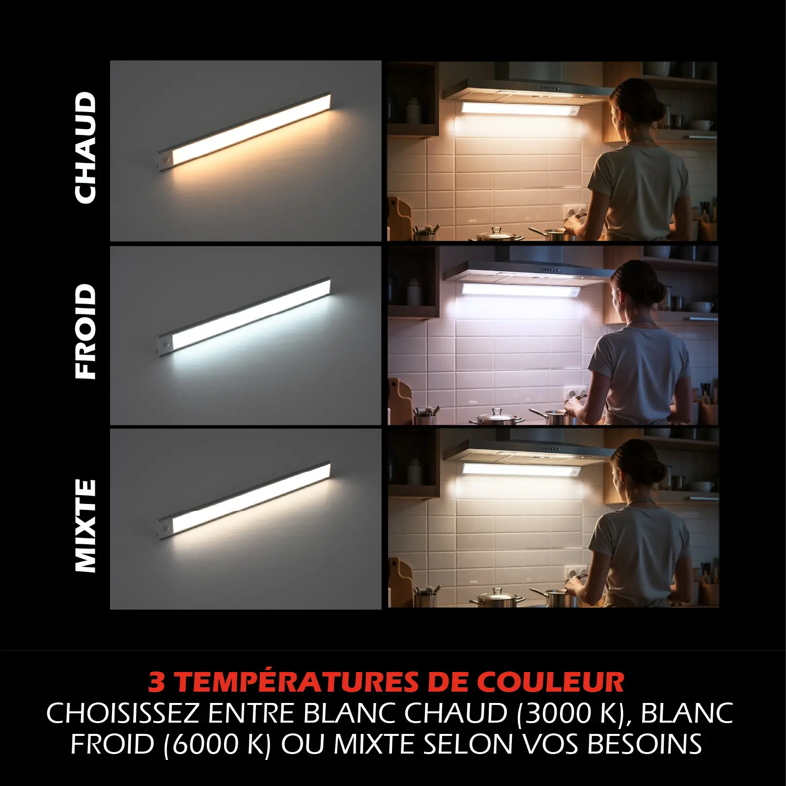Barre LED Ultra slim à détection de mouvement 190 lumen 60 cm – Image 7