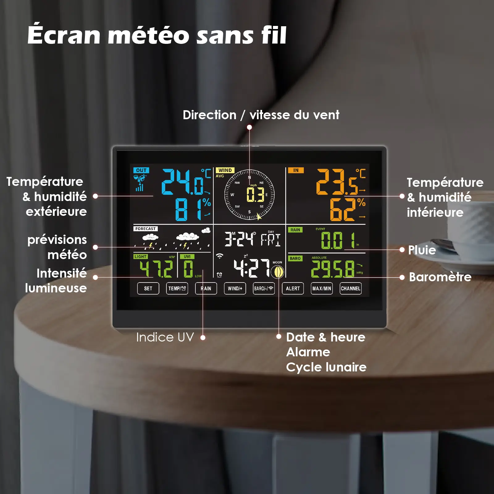Station météo complète, professionnelle et connecté wifi