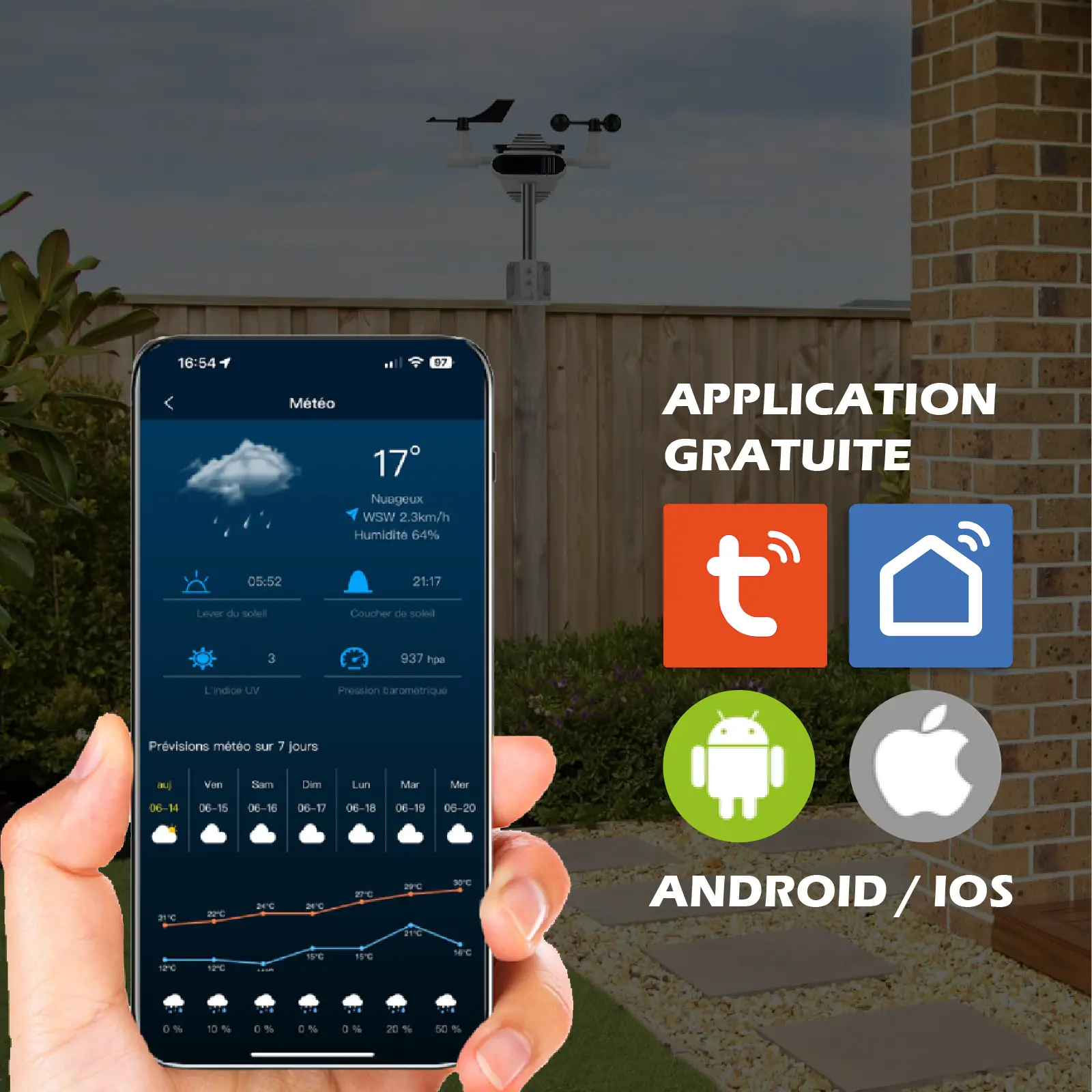 Station météo complète, professionnelle et connecté wifi