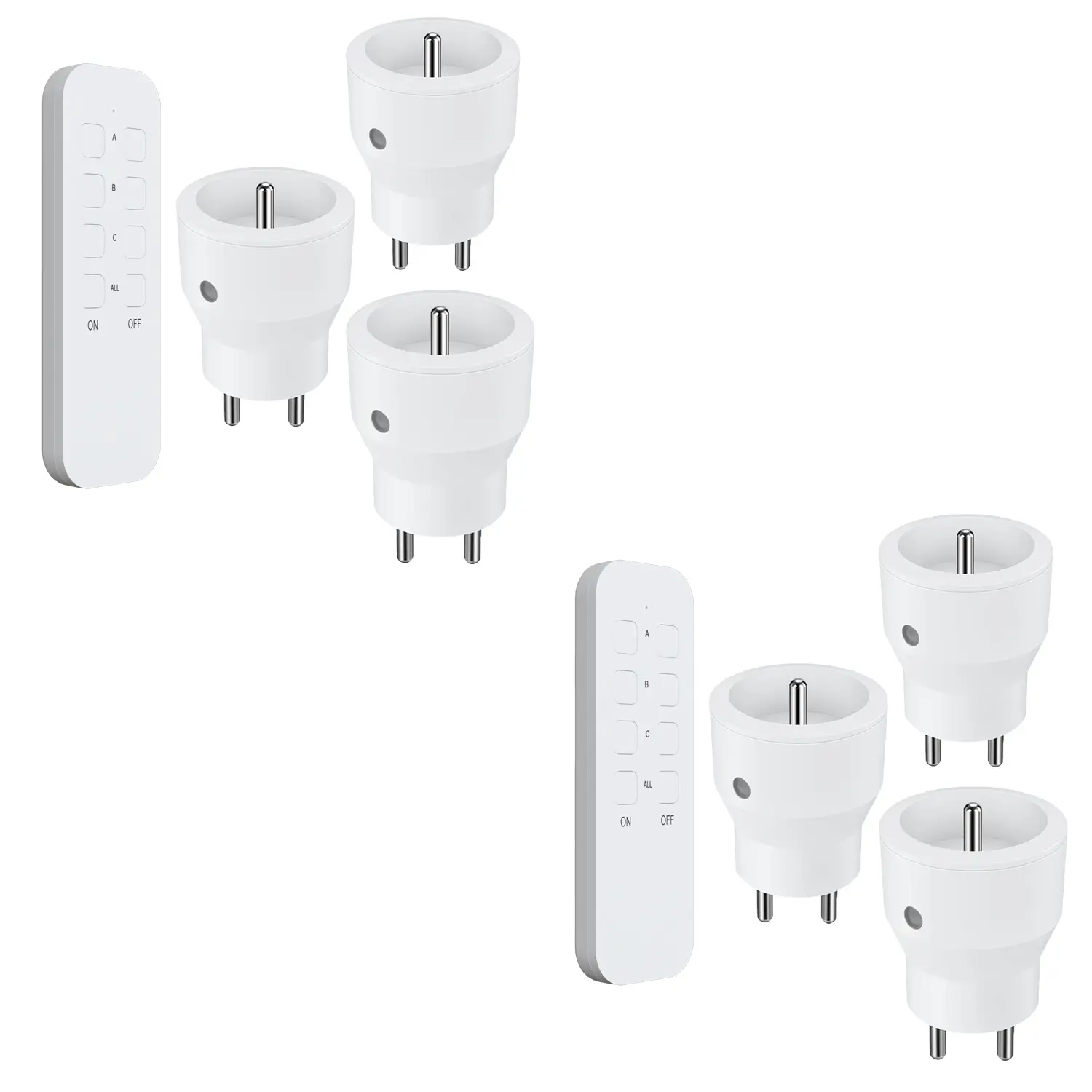 Lot de 2 x Lot de prise 2300W avec télécommandée intérieure