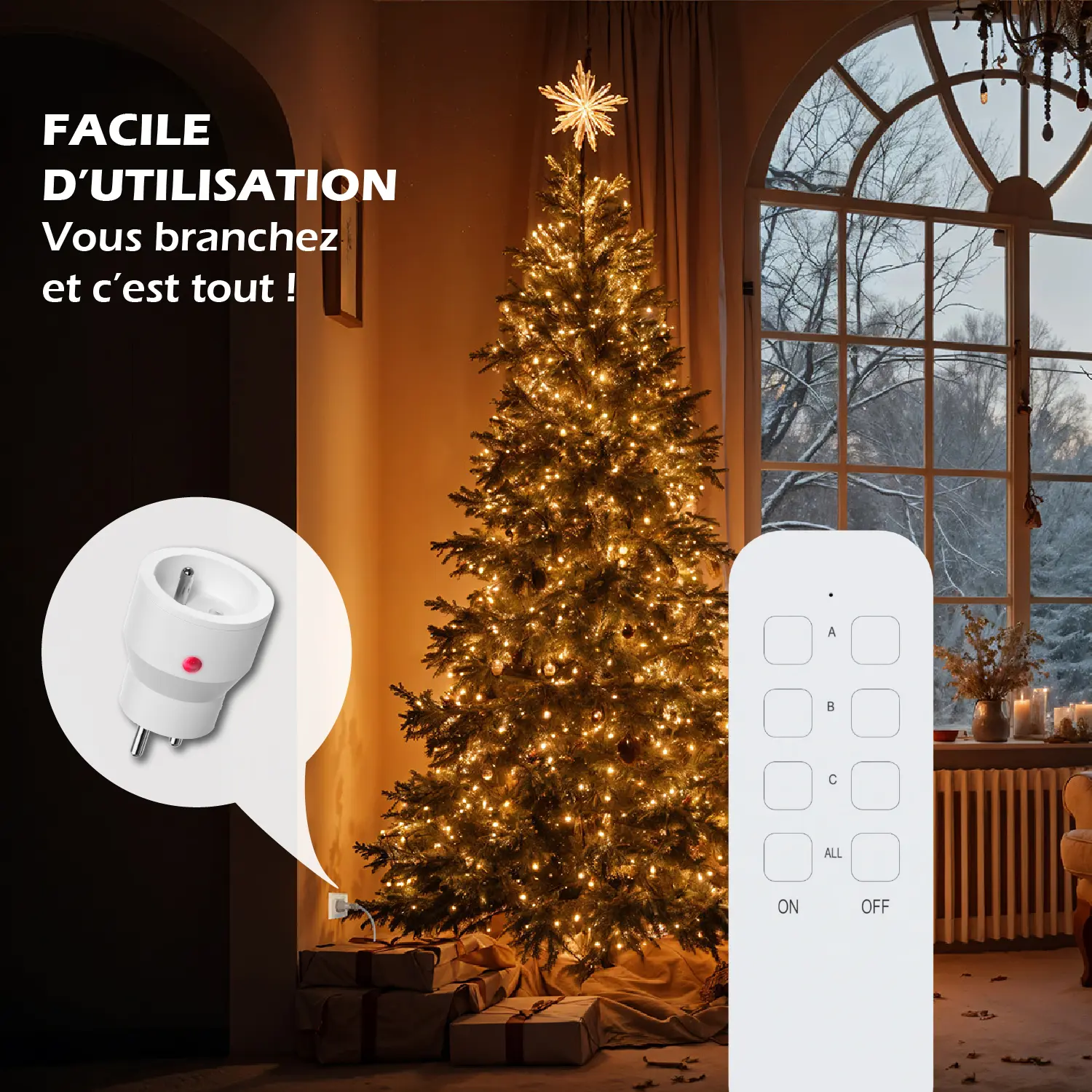 Lot de 3 prises intérieures 2300W télécommandées + Télécommande 3 cannaux – Image 6