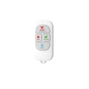 Télécommande KYF-ALARM-009-R avec boutons Arm, Disarm, Home et SOS pour contrôler votre alarme facilement et rapidement.