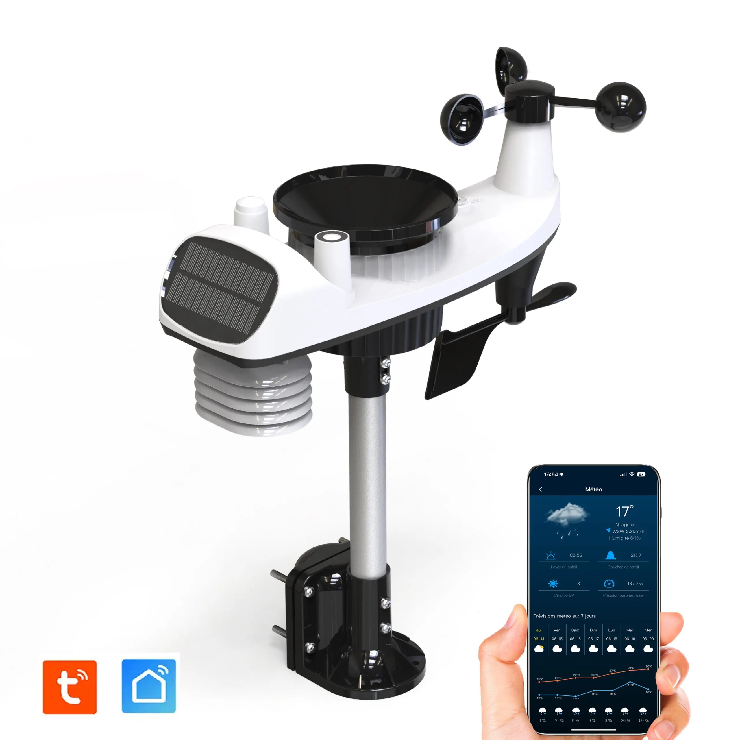 Station Météo professionnelle connectée Wifi – 8 en 1 – Image 2