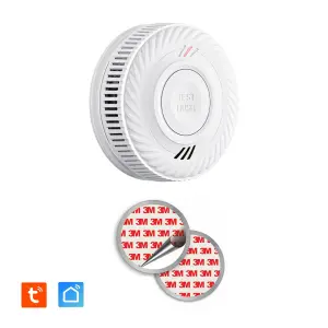 Détecteur de fumée connecté WIFI - CE EN14604 - Pile 10 ans scellée + Kit de fixation magnétique
