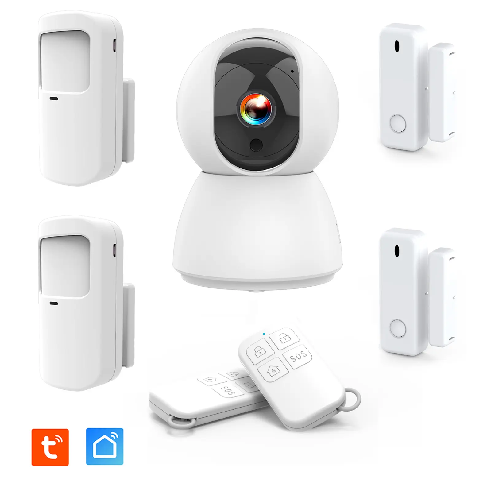 Kit d'Alarme intérieure connecté - Etendu - Évolutif avec Caméra IP PT 4MP avec Sirène intégrée 90 dB