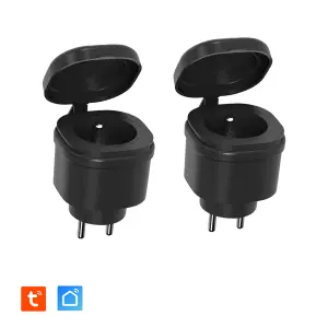 Lot de 2 Prises Extérieures (IP44) 3680W connectées Wifi + Suivi de consommation