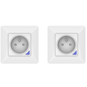 Lot de 2 Prises intérieures encastrées 3000W connectées Wifi + Suivi de consommation + Compatible assistants vocaux