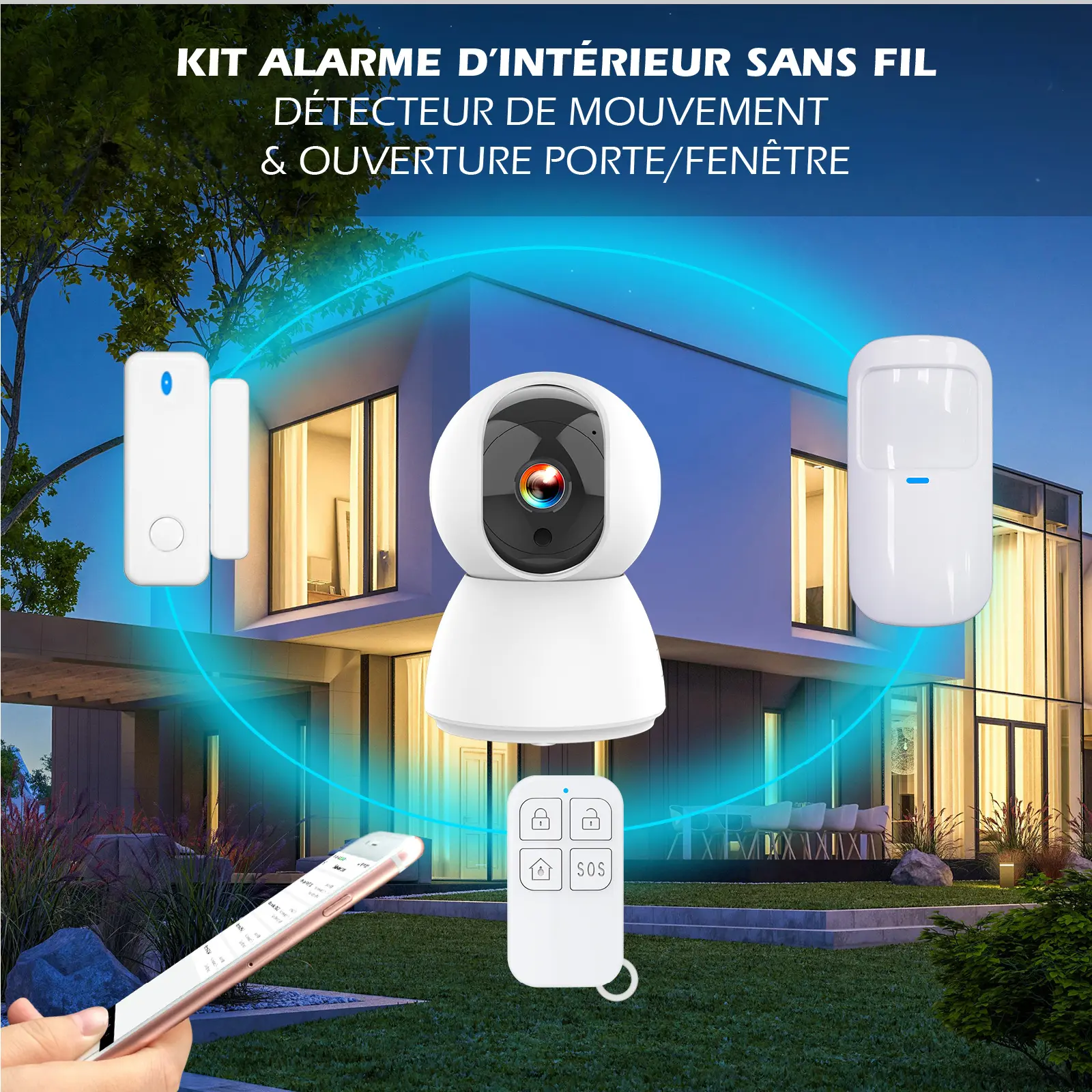 Kit d'Alarme intérieure connecté - Etendu - Évolutif avec Caméra IP PT 4MP avec Sirène intégrée 90 dB – Image 2
