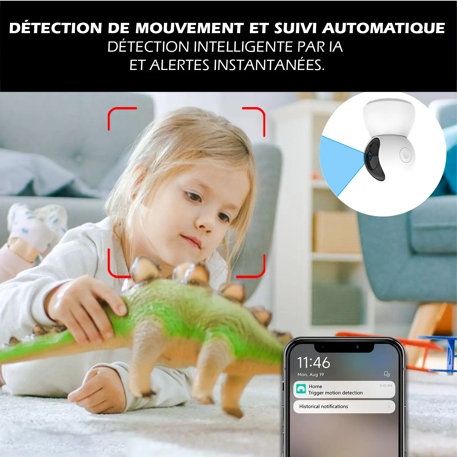 Kit d'Alarme intérieure connecté - Etendu - Évolutif avec Caméra IP PT 4MP avec Sirène intégrée 90 dB – Image 9
