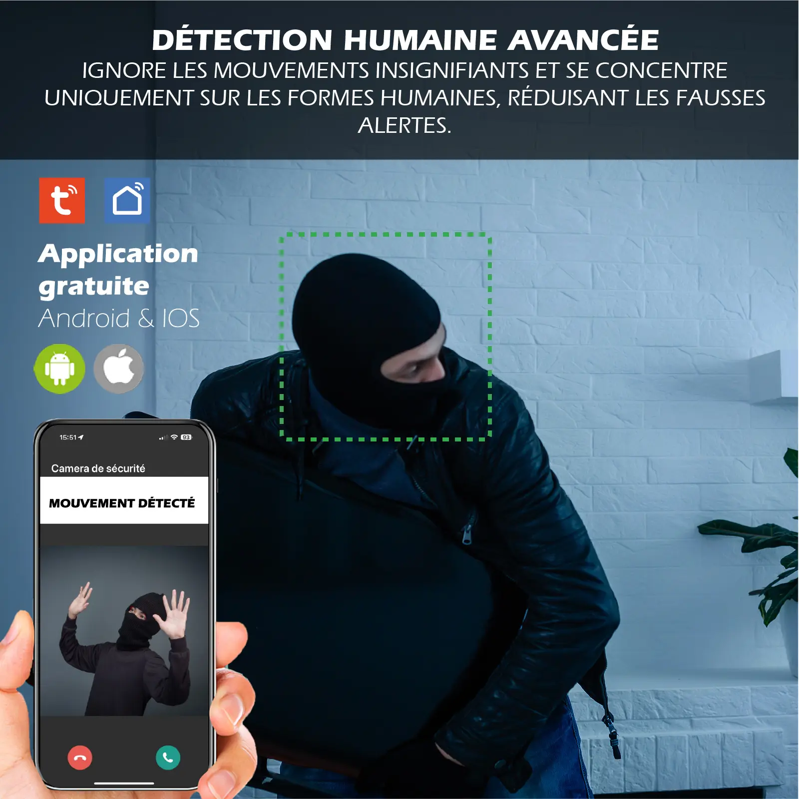 Kit d'Alarme intérieure connecté - Etendu - Évolutif avec Caméra IP PT 4MP avec Sirène intégrée 90 dB – Image 6
