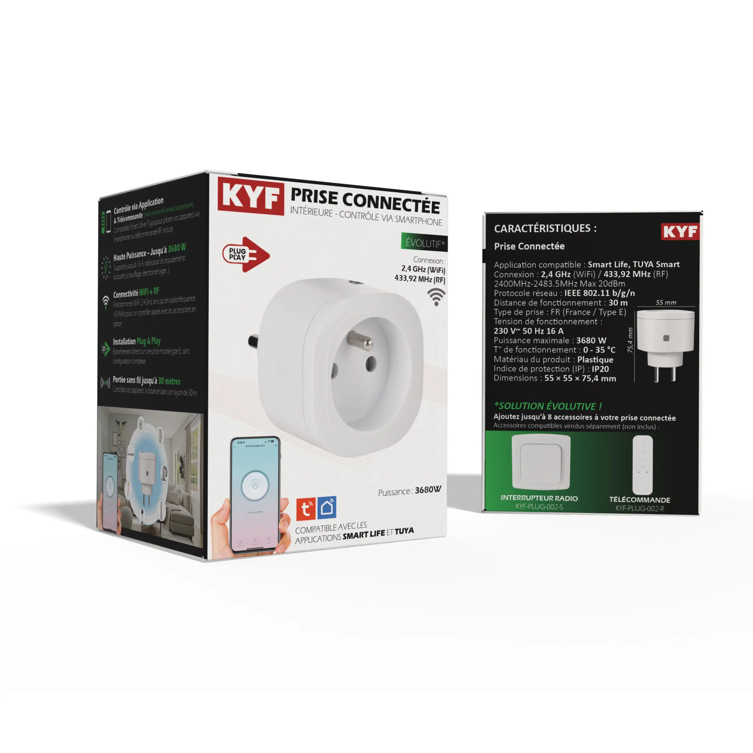 Lot de 2 Prises intérieures 3680W connectées (Wifi + Radio fréquence) – Image 6