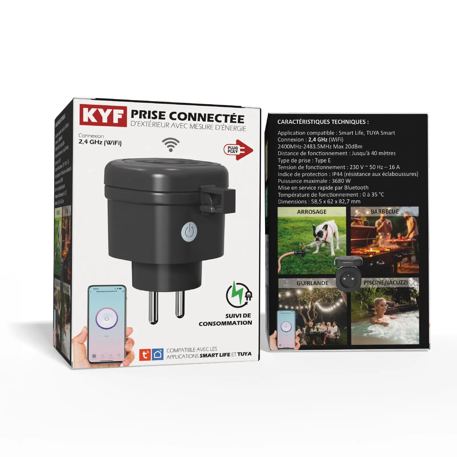 Reconditionné KYF - Prise Extérieure (IP44) 3680W connectée Wifi + Suivi de consommation – Image 7