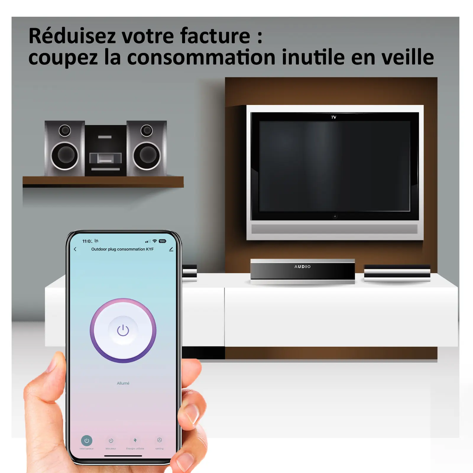 Prise intérieure encastrée 3000W connectée Wifi + Suivi de consommation + Compatible assistants vocaux – Image 7