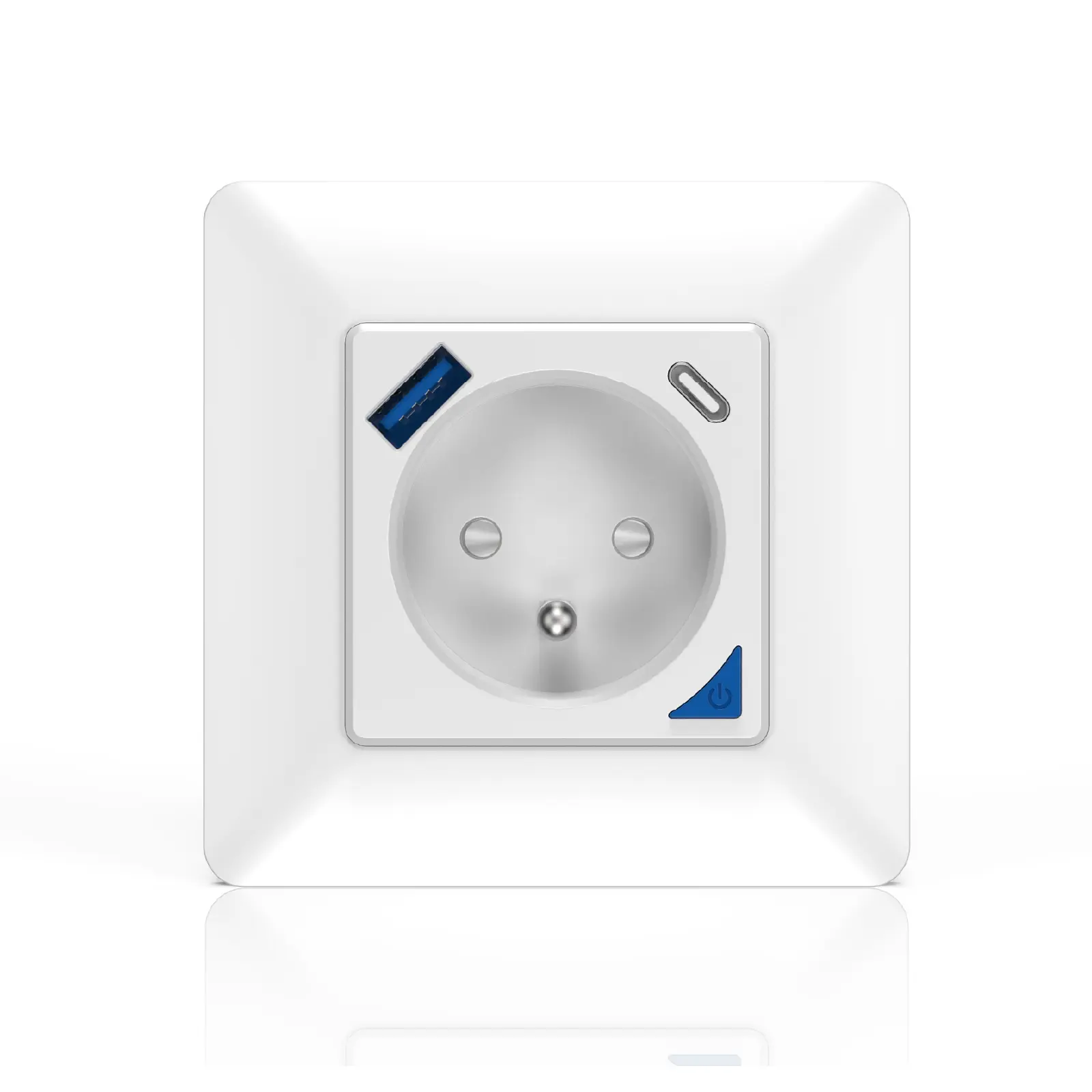 Lot de 2 Prises intérieures encastrées 3000W & Ports USB-A + USB-C (20 W) connectées Wifi + Suivi de consommation + Compatible assistants vocaux – Image 2