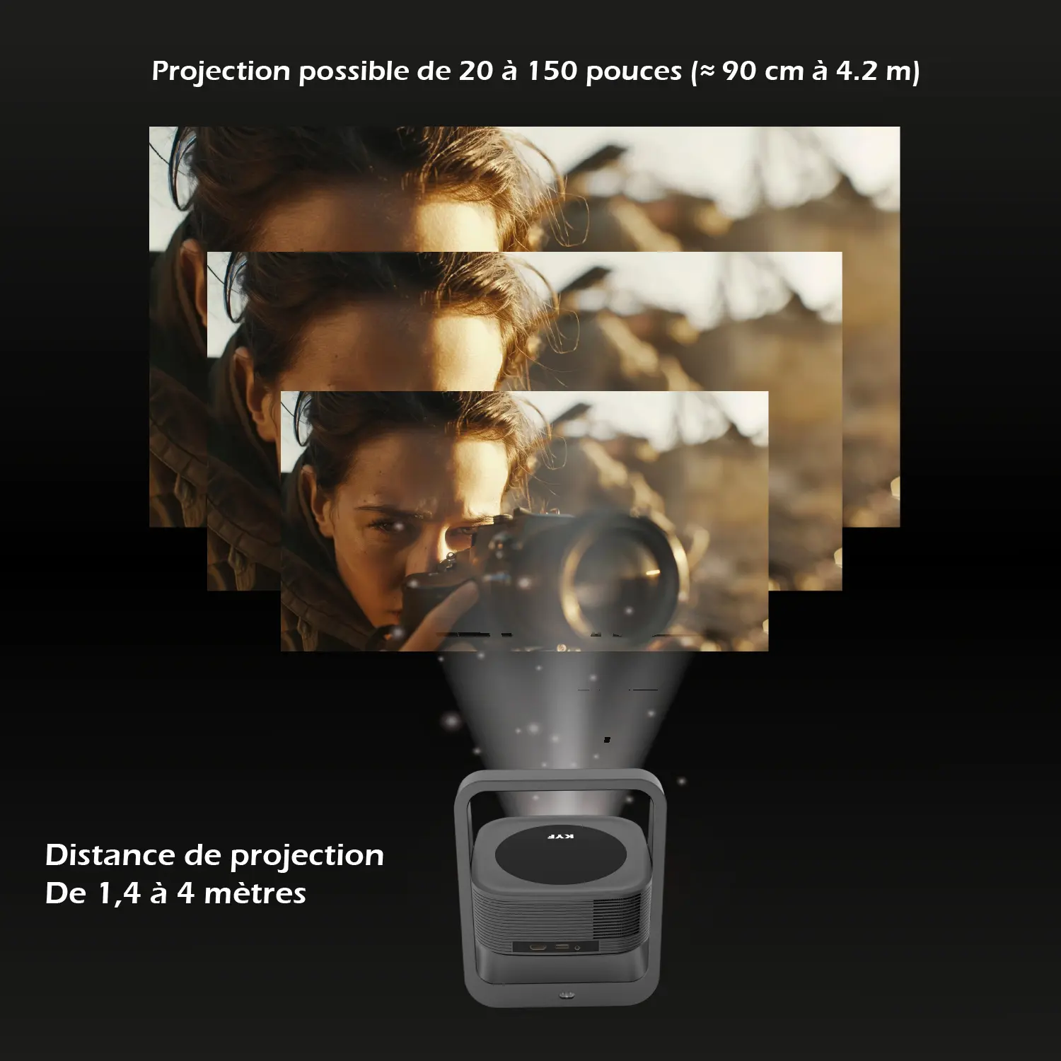 Vidéoprojecteur & Pliable et Compact - Android 13 – HD 720p, 300 ANSI, Autofocus & Keystone Auto – Image 9