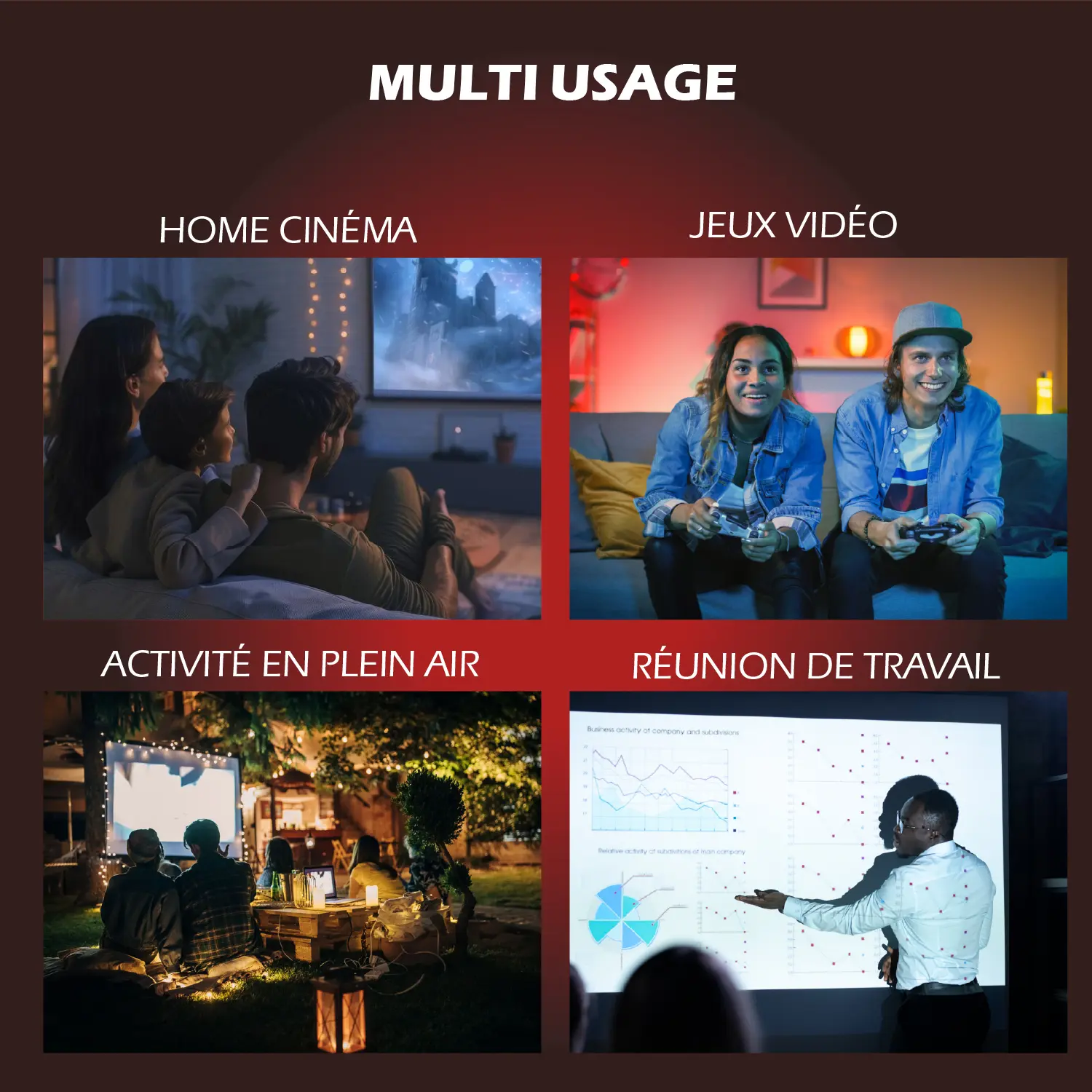 Vidéoprojecteur & Pliable et Compact - Android 13 – HD 720p, 300 ANSI, Autofocus & Keystone Auto – Image 10
