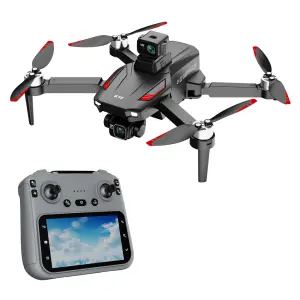 Drone Caméra Gimbal 3 axes Capteur 360° 8K HD Avec Télécommande écran 4,5’’ (11,4 cm)
