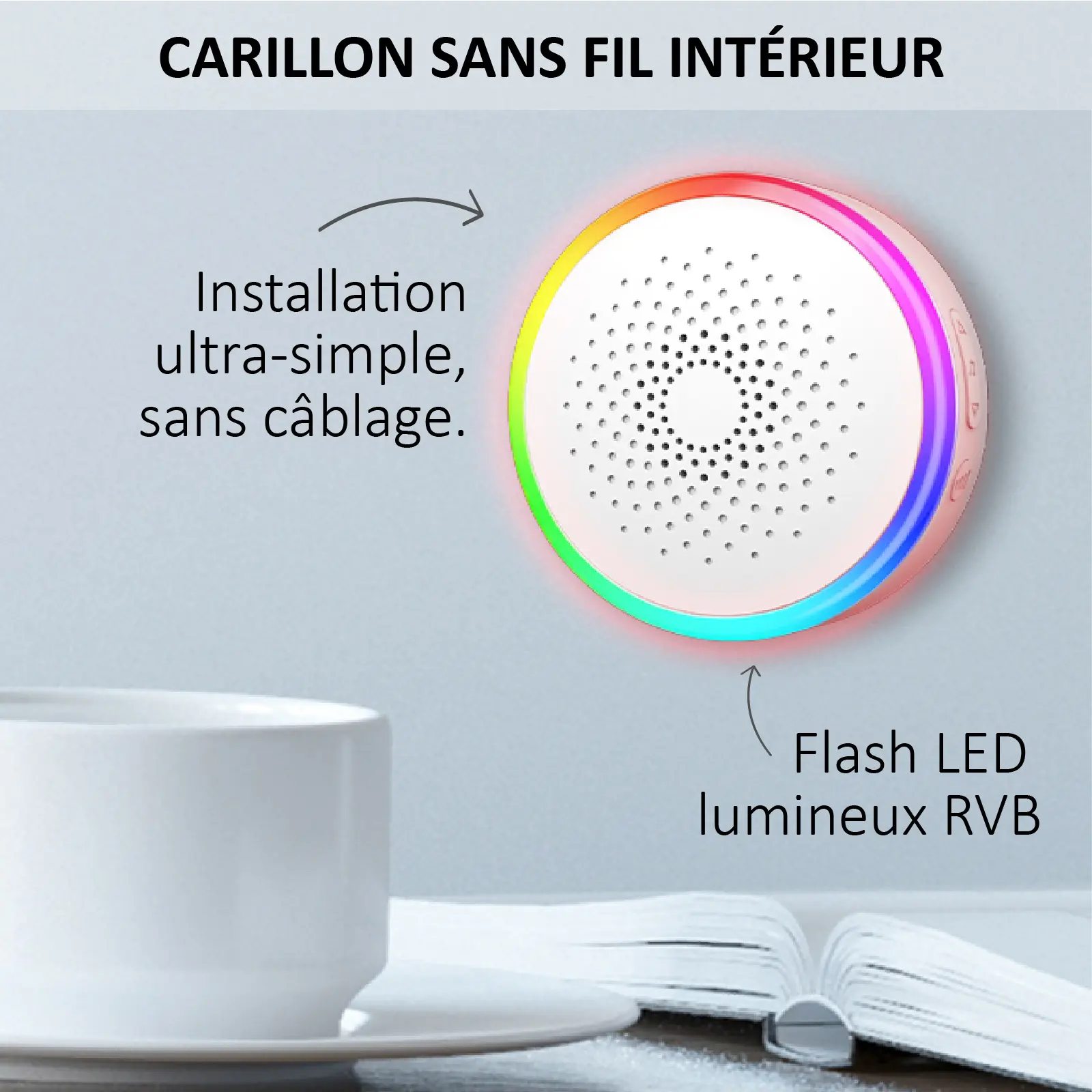 Portier Vidéo Solaire connecté Wifi avec Carillon intérieur 60 mélodies - Contrôle vocal – Image 6