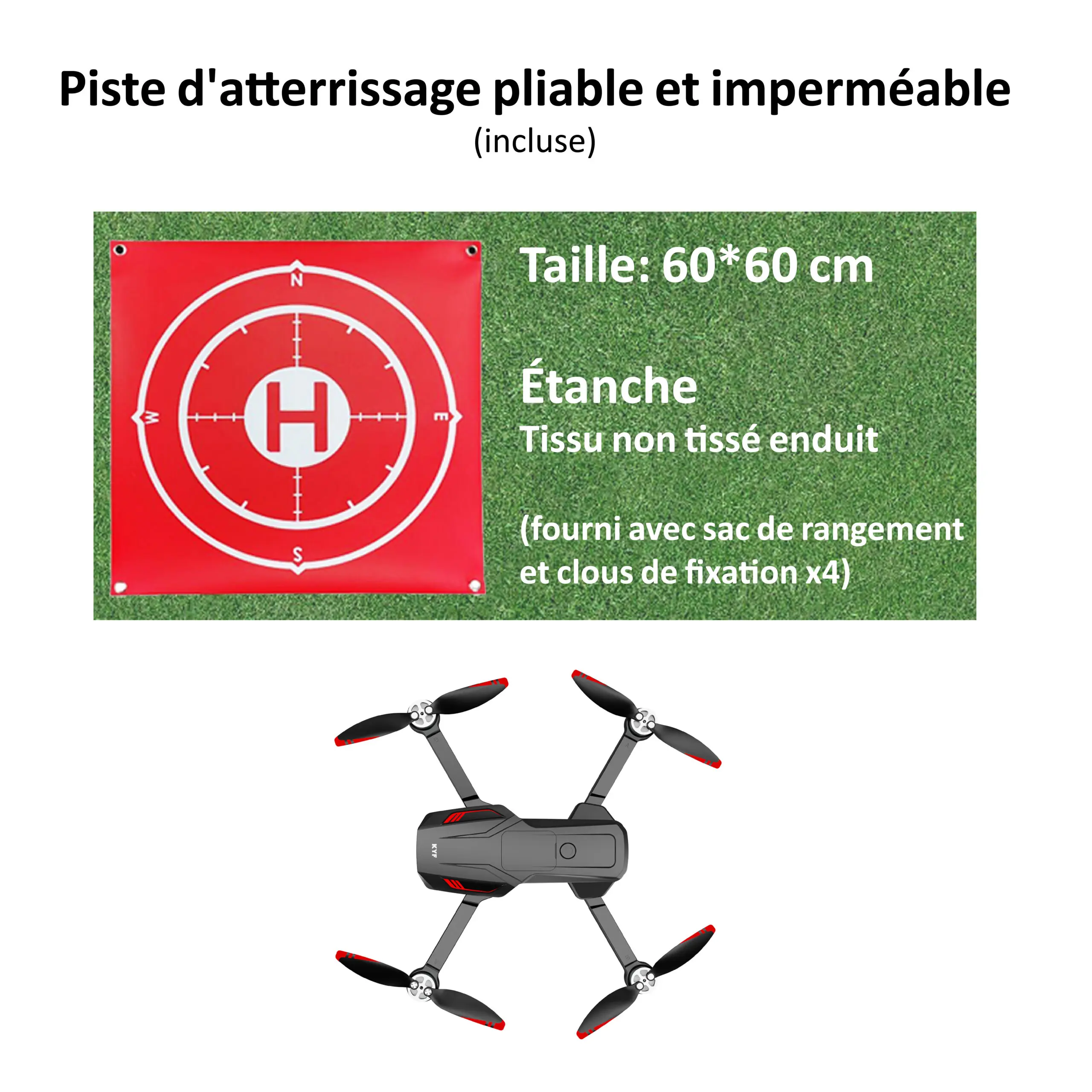 Drone Caméra Gimbal 3 axes Capteur 360° 8K HD Avec Télécommande écran 4,5’’ (11,4 cm) – Image 6