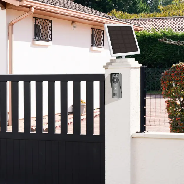 Portier Vidéo Solaire connecté Wifi avec Carillon intérieur 60 mélodies - Contrôle vocal – Image 3
