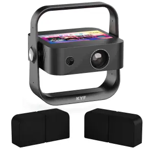 KIT CINÉMA PORTABLE KYF - Vidéoprojecteur Tablette Tactile 7’’ Android 12 – Ultra HD 4K + Mur d’Enceintes Bluetooth Modulables 20W
