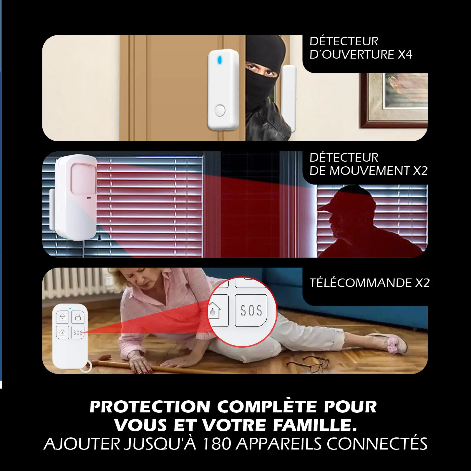 Système d'alarme connecté Wifi et/ou 4G - Détection d’ouverture & de mouvement - Transmetteur GSM vocal - Sécurité intelligente évolutive, Compatible Alexa & Google – Image 6