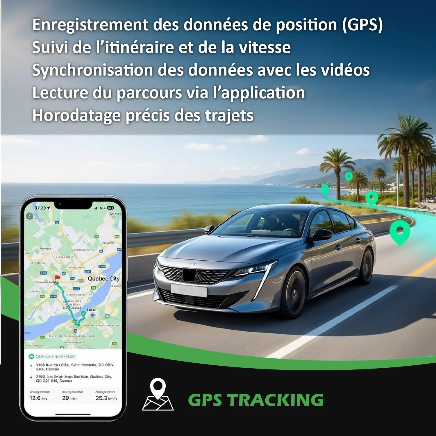 Dashcam 4K intelligente Triple vison Avant / Arrière / Habitacle – Image 5