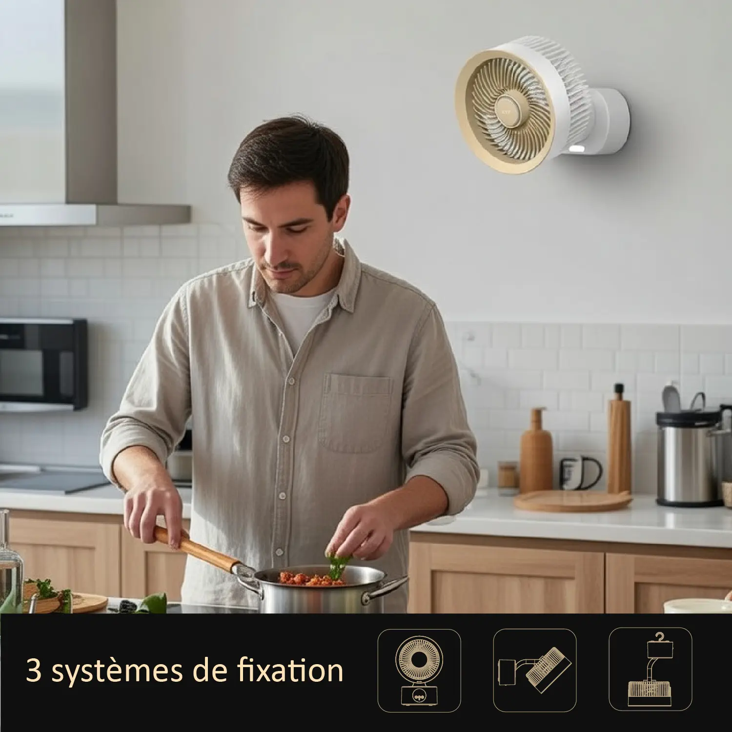 Ventilateur Intelligent Portable Ultra silencieux - Rechargeable - Contrôle vocal - Double éclairage nocturne - Aromathérapie intégrée – Image 5